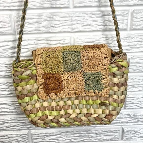 Capelli Straworld Multicolored Woven Straw Purse - Picture 2 of 8